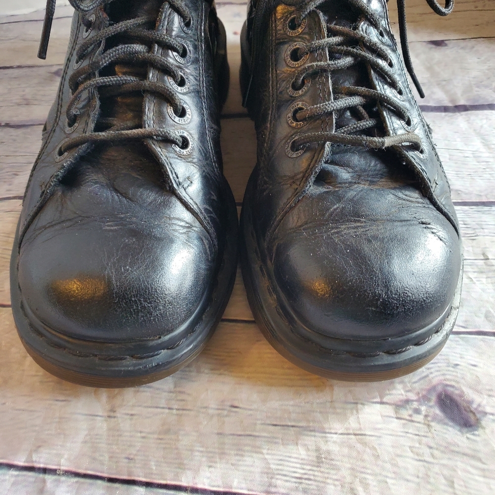 DOC.MARTENS MEN'S BOOTS BLACK LACE-UP SOREN AWOO4 LEATHER UPPER AIR WAIR SIZE 10 - Picture 2 of 12